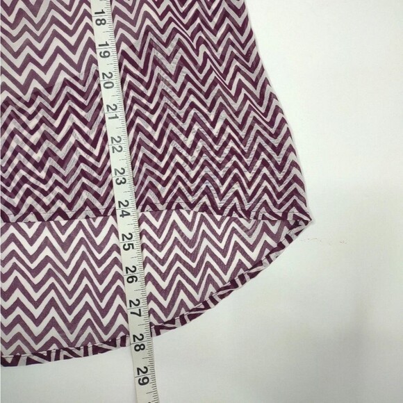 Dress Barn Roll-tab Striped Layered Tunic Blouse Purple and White size Small - Picture 9 of 16